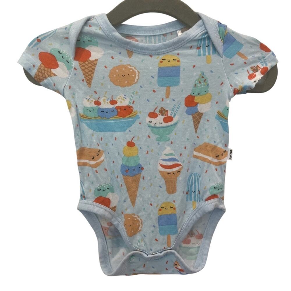 Little Sleepies Blueberry Ice Cream Social Bodysuit Size Newborn